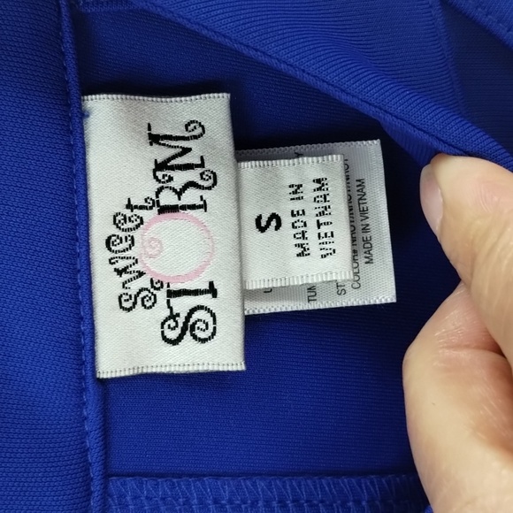 Sweet Storm Maxi Dress Size Small Blue Sleeveless Halter Formal Homecoming Gown - Picture 6 of 8